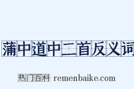 蒲中道中二首反义词是什么意思的图片